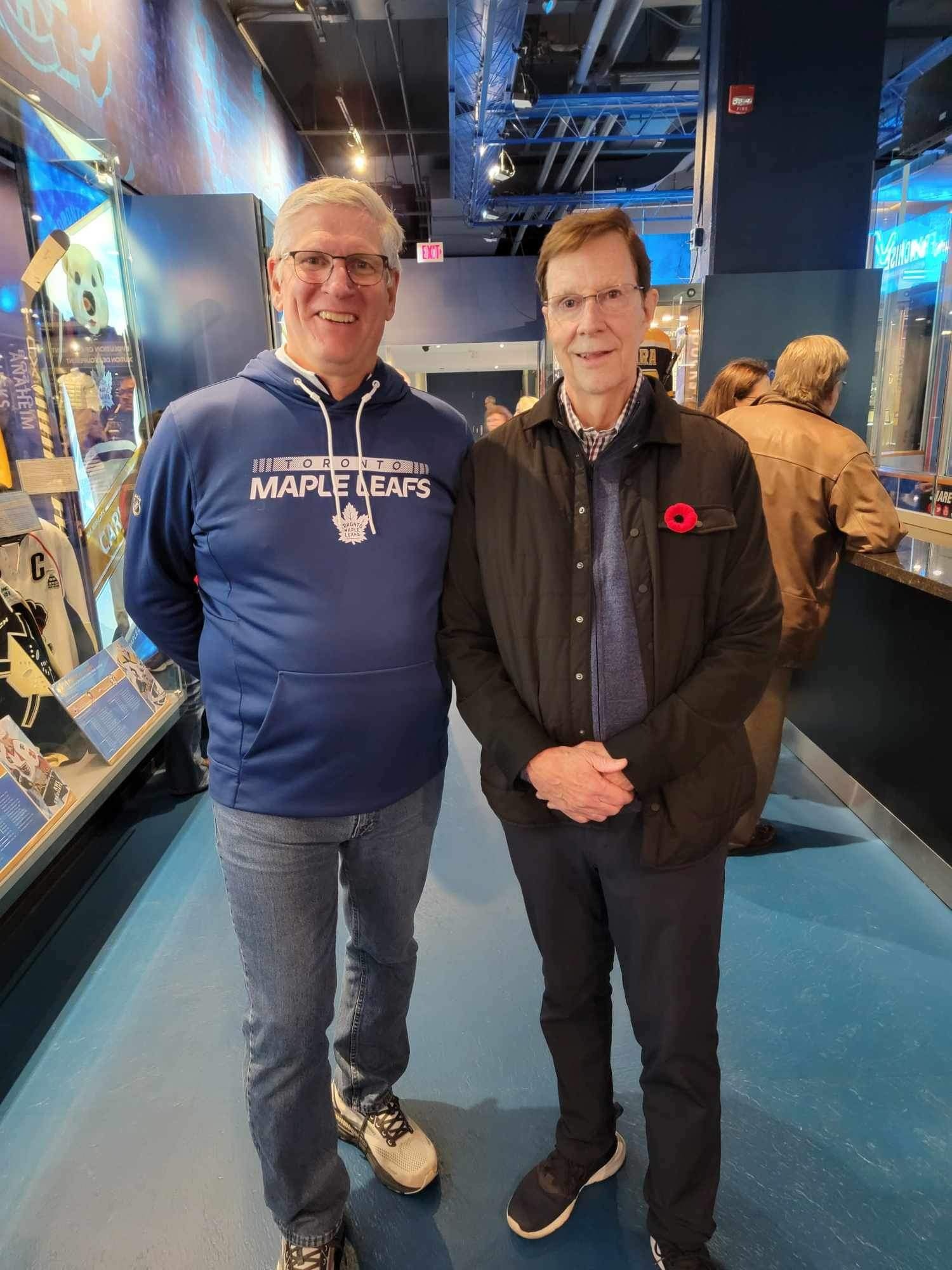 Brian MacLeod with David Poile at the Hockey Hall of Fame during 2024 Induction Weekend.